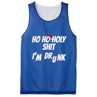 Ho Ho Holy Shit IM Drunk Adult Funny Christmas Gift Mesh Reversible Basketball Jersey Tank