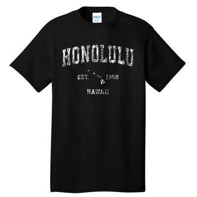 Honolulu Hawaii Hi Vintage Athletic Sports Design Tall T-Shirt