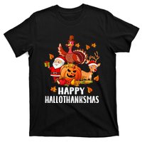 Happy Hallothanksmas Halloween Thanksgiving Christmas Day T-Shirt