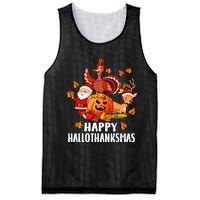 Happy Hallothanksmas Halloween Thanksgiving Christmas Day Mesh Reversible Basketball Jersey Tank