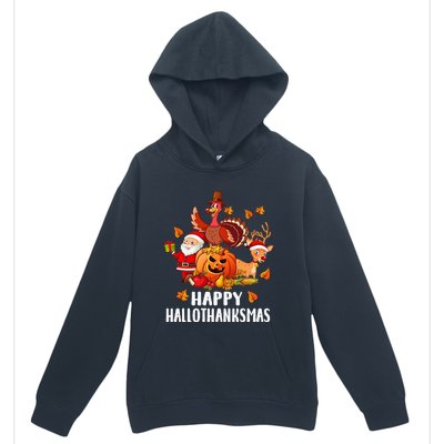 Happy Hallothanksmas Halloween Thanksgiving Christmas Day Urban Pullover Hoodie