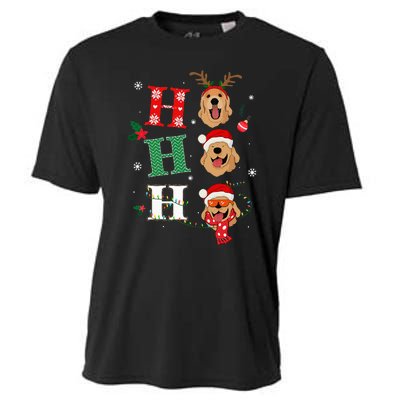 Ho Ho Ho Retrievers Golden Xmas Outfit Christmas Costume Cooling Performance Crew T-Shirt