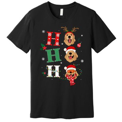 Ho Ho Ho Retrievers Golden Xmas Outfit Christmas Costume Premium T-Shirt