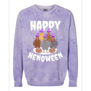 Happy Henoween Hen Chicken Farm Halloween Cute Gift Colorblast Crewneck Sweatshirt