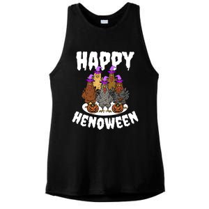 Happy Henoween Hen Chicken Farm Halloween Cute Gift Ladies PosiCharge Tri-Blend Wicking Tank