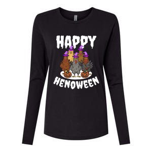 Happy Henoween Hen Chicken Farm Halloween Cute Gift Womens Cotton Relaxed Long Sleeve T-Shirt