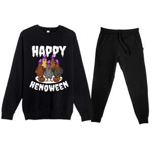 Happy Henoween Hen Chicken Farm Halloween Cute Gift Premium Crewneck Sweatsuit Set