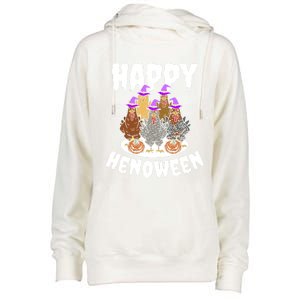 Happy Henoween Hen Chicken Farm Halloween Cute Gift Womens Funnel Neck Pullover Hood