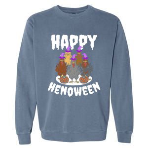 Happy Henoween Hen Chicken Farm Halloween Cute Gift Garment-Dyed Sweatshirt