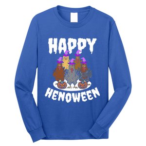 Happy Henoween Hen Chicken Farm Halloween Cute Gift Long Sleeve Shirt