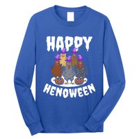 Happy Henoween Hen Chicken Farm Halloween Cute Gift Long Sleeve Shirt