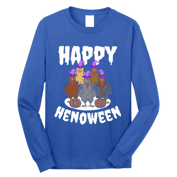 Happy Henoween Hen Chicken Farm Halloween Cute Gift Long Sleeve Shirt