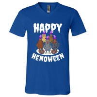 Happy Henoween Hen Chicken Farm Halloween Cute Gift V-Neck T-Shirt