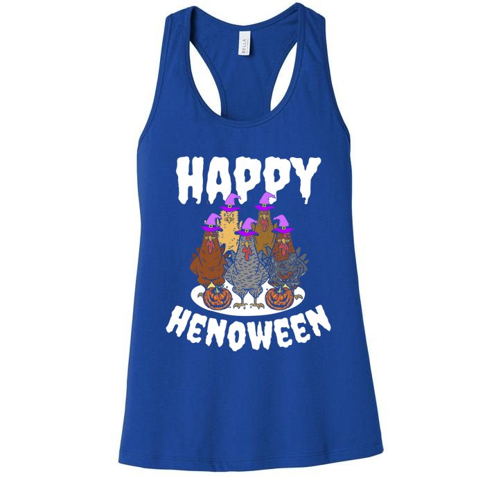 Happy Henoween Hen Chicken Farm Halloween Cute Gift Women's Racerback Tank