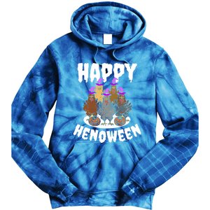 Happy Henoween Hen Chicken Farm Halloween Cute Gift Tie Dye Hoodie