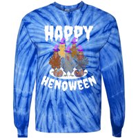 Happy Henoween Hen Chicken Farm Halloween Cute Gift Tie-Dye Long Sleeve Shirt