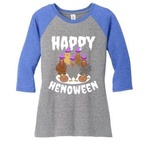 Happy Henoween Hen Chicken Farm Halloween Cute Gift Women's Tri-Blend 3/4-Sleeve Raglan Shirt