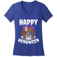 Happy Henoween Hen Chicken Farm Halloween Cute Gift Women's V-Neck T-Shirt