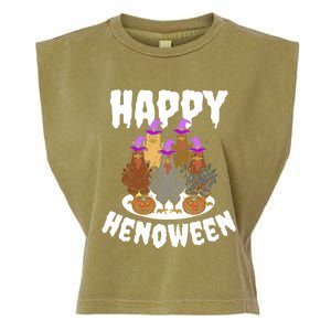 Happy Henoween Hen Chicken Farm Halloween Cute Gift Garment-Dyed Women's Muscle Tee