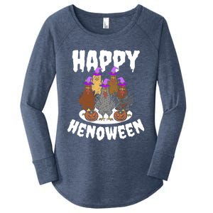 Happy Henoween Hen Chicken Farm Halloween Cute Gift Women's Perfect Tri Tunic Long Sleeve Shirt