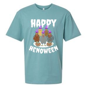 Happy Henoween Hen Chicken Farm Halloween Cute Gift Sueded Cloud Jersey T-Shirt