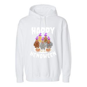 Happy Henoween Hen Chicken Farm Halloween Cute Gift Garment-Dyed Fleece Hoodie