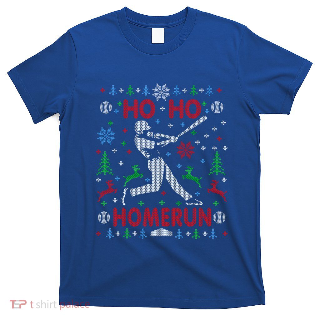 Ho Ho Homerun Baseball Ugly Christmas Party Hitter Gift T-Shirt