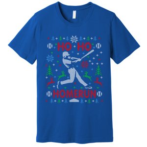 Ho Ho Homerun Baseball Ugly Christmas Party Hitter Gift Premium T-Shirt