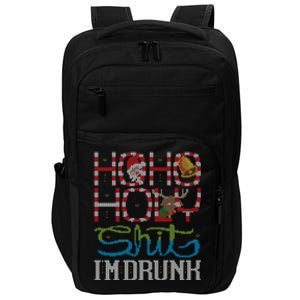 Ho Ho Holy Shit IM Drunk Santa Claus Ugly Christmas Sweater Funny Gift Impact Tech Backpack