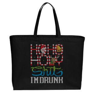 Ho Ho Holy Shit IM Drunk Santa Claus Ugly Christmas Sweater Funny Gift Cotton Canvas Jumbo Tote