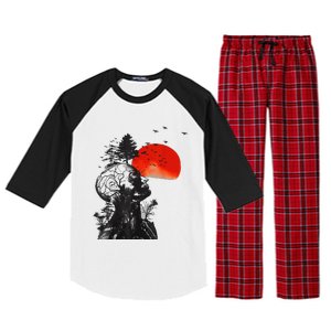 Halloween Hangover Human Tree Graphic Gift Raglan Sleeve Pajama Set