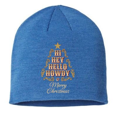 Hi Hey Hello Howdy Merry Christmas Retro Western Christmas Gift Sustainable Beanie