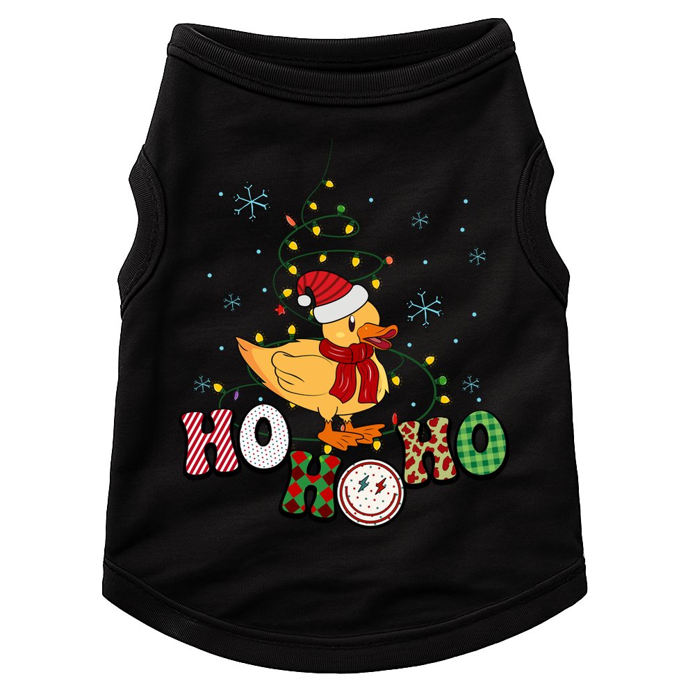 Ho Ho Ho Duck Funny Christmas Lights Gift Doggie Tank
