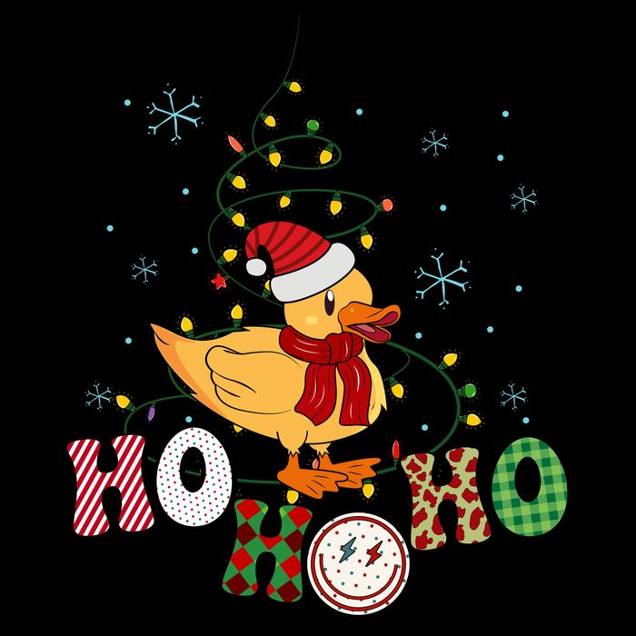 Ho Ho Ho Duck Funny Christmas Lights Gift Womens Tank Top