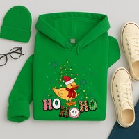 Ho Ho Ho Duck Funny Christmas Lights Gift Hoodie