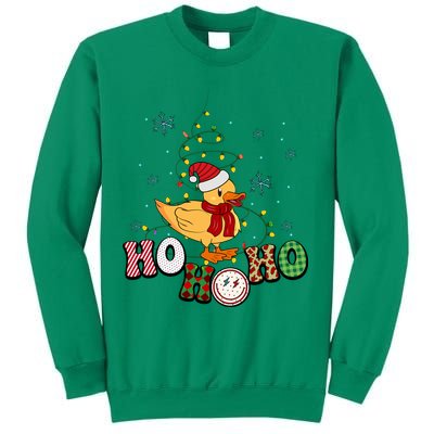 Ho Ho Ho Duck Funny Christmas Lights Gift Sweatshirt