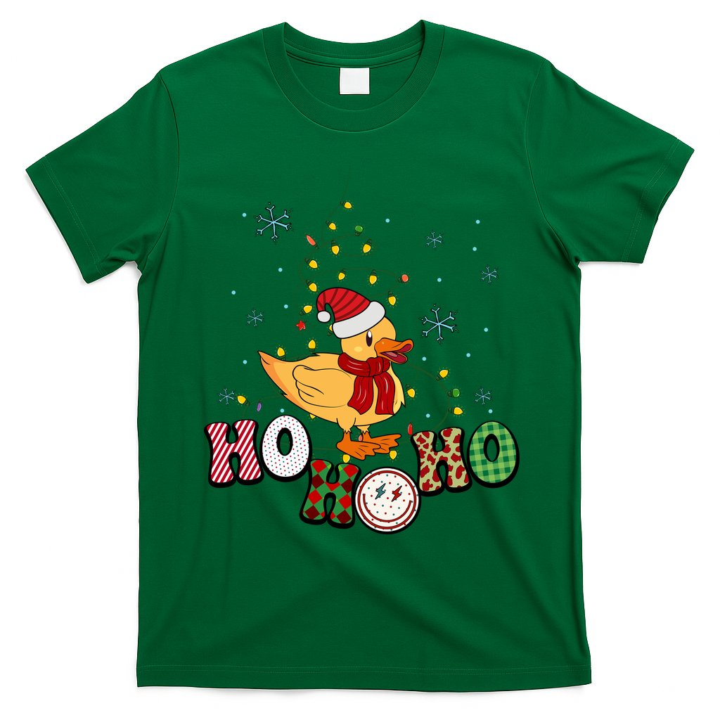 Ho Ho Ho Duck Funny Christmas Lights Gift T-Shirt