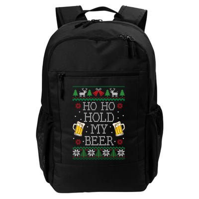Ho Ho Hold My Beer Christmas Ugly Sweater Gift Backpack