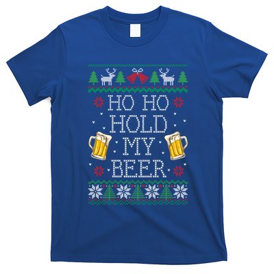 Ho Ho Hold My Beer Christmas Ugly Sweater Gift T-Shirt