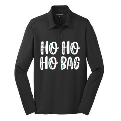 Ho Ho Ho Bag Funny Christmas Gift Silk Touch Performance Long Sleeve Polo