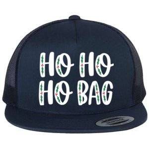 Ho Ho Ho Bag Funny Christmas Gift Flat Bill Trucker Hat