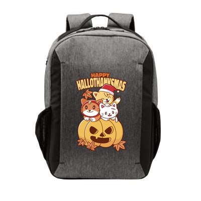 Happy Hallothanksmas Holiday Cats Vector Backpack