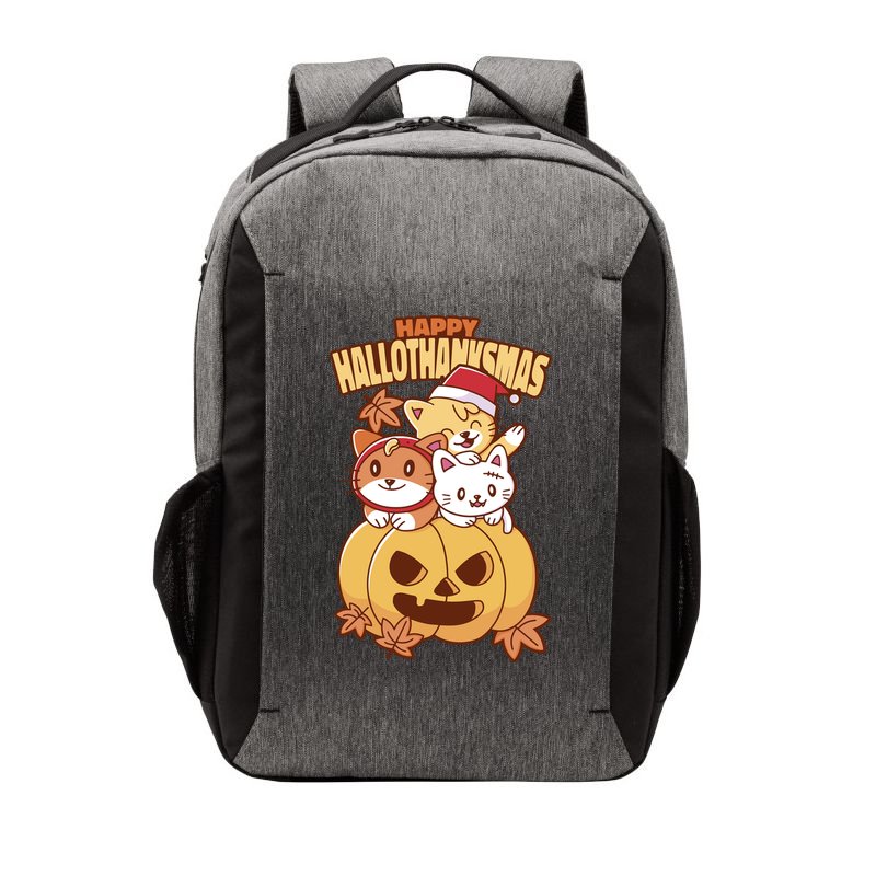 Happy Hallothanksmas Holiday Cats Vector Backpack