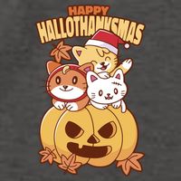 Happy Hallothanksmas Holiday Cats Vector Backpack