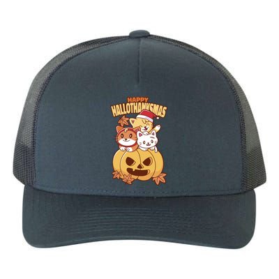 Happy Hallothanksmas Holiday Cats Yupoong Adult 5-Panel Trucker Hat