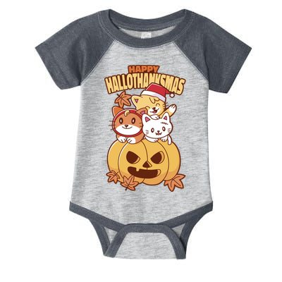 Happy Hallothanksmas Holiday Cats Infant Baby Jersey Bodysuit