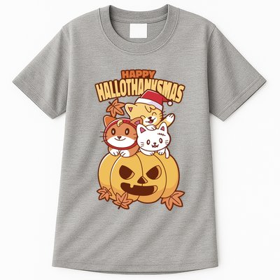 Happy Hallothanksmas Holiday Cats Tall T-Shirt