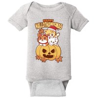 Happy Hallothanksmas Holiday Cats Baby Bodysuit