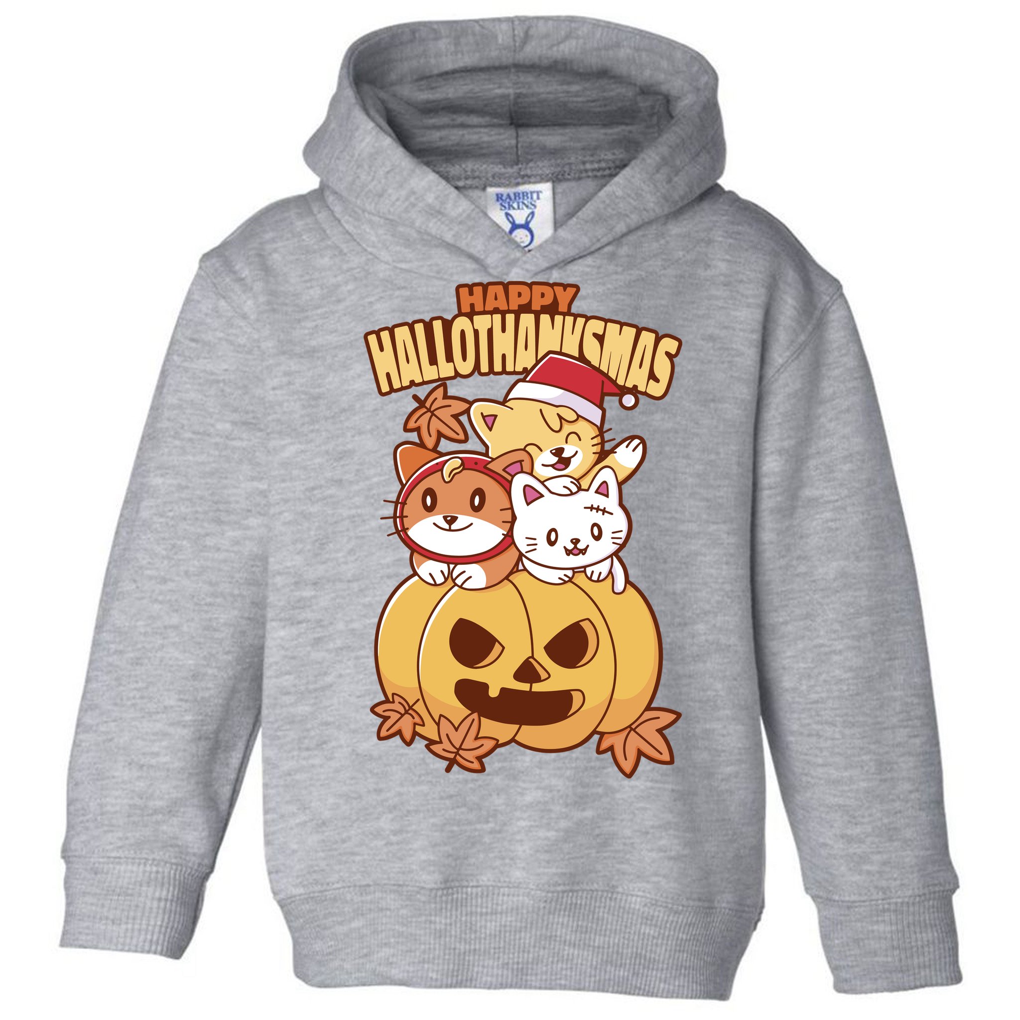 Happy Hallothanksmas Holiday Cats Toddler Hoodie