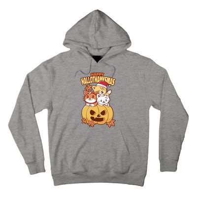 Happy Hallothanksmas Holiday Cats Tall Hoodie